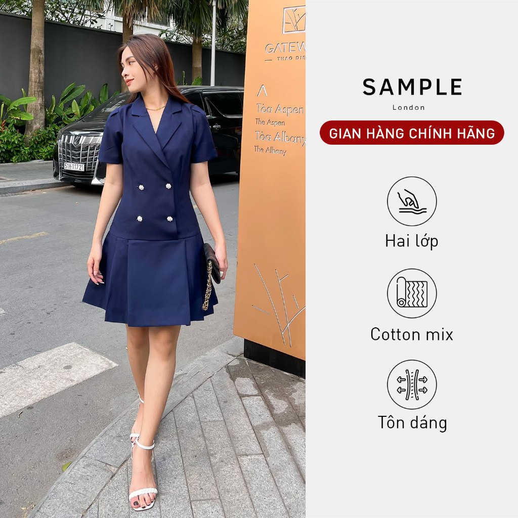 Đầm vest ngắn xếp li Abigail SAMPLE LONDON phù hợp cho các dịp đi chơi, đi làm, dự tiệc