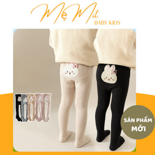 Quần tất len dày dặn cho bé, quần tất dáng dài họa tiết con thỏ xinh xắn cho bé gái