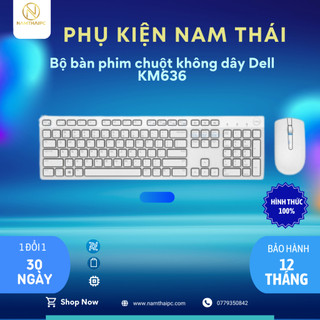 Bàn phím chuột wriless dell km636, màu trắng, new
