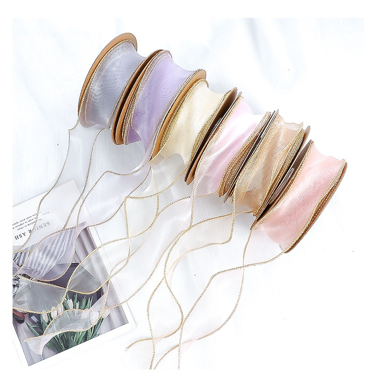 Ruy băng voan lụa trơn cuộn to 9m bản rộng 4cm dùng làm nơ, trang trí sinh nhật