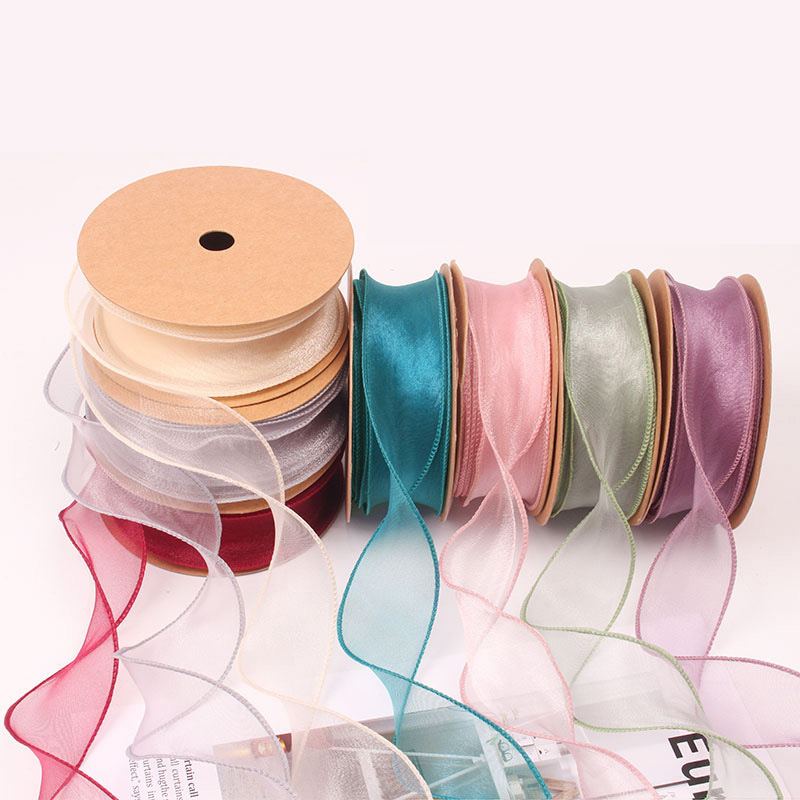 Ruy băng voan lụa trơn cuộn to 9m bản rộng 4cm dùng làm nơ, trang trí sinh nhật