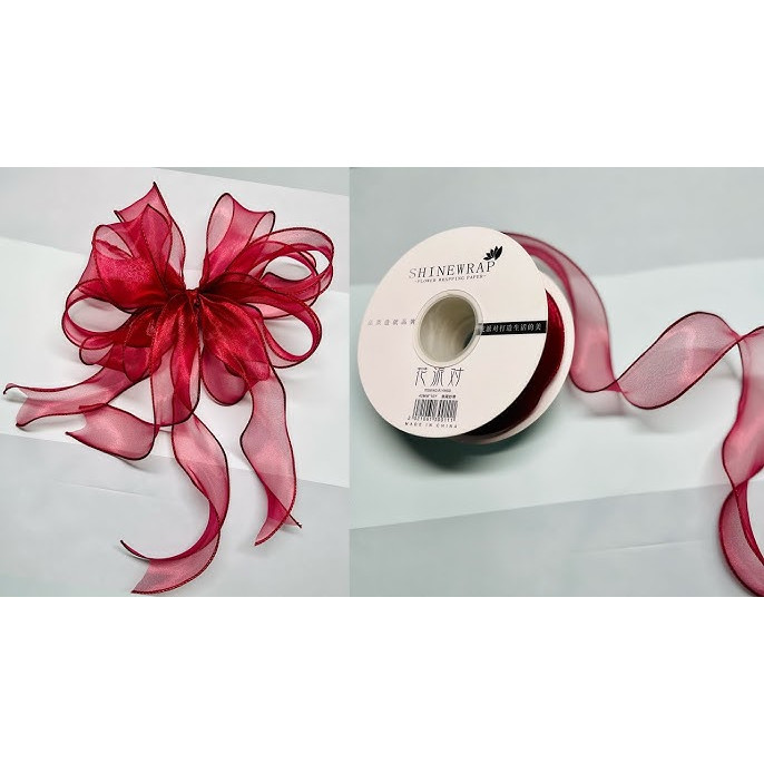 Ruy băng voan lụa trơn cuộn to 9m bản rộng 4cm dùng làm nơ, trang trí sinh nhật