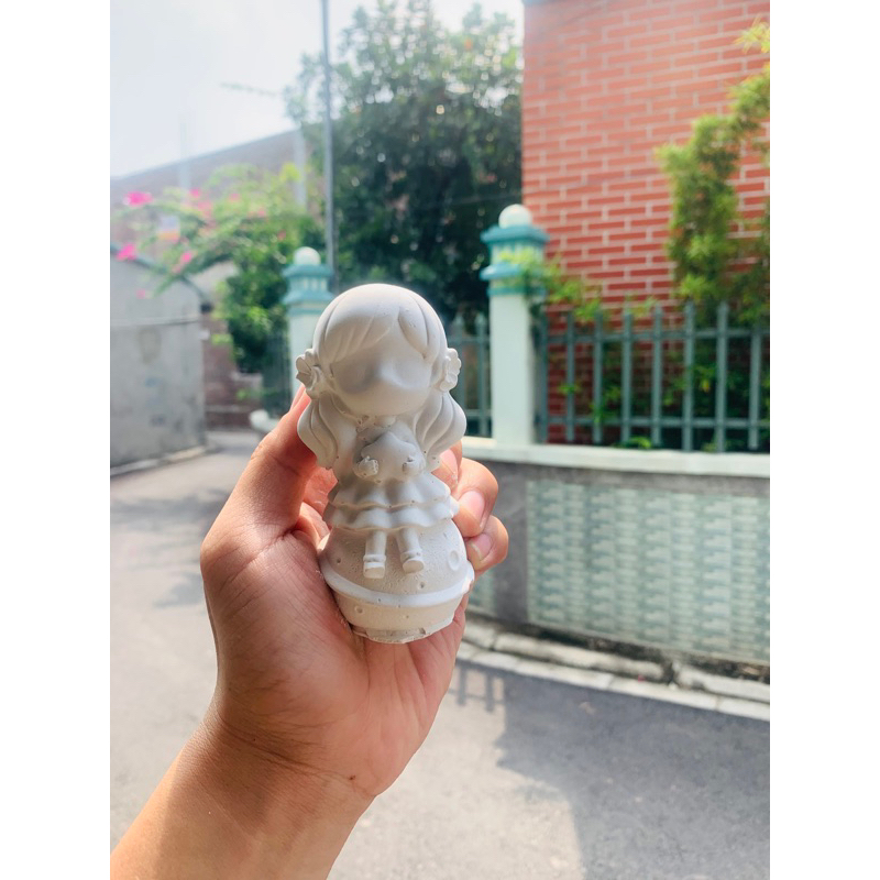 Tô tượng thạch cao công chúa, siêu nhân, hồ ly… size 8-10cm