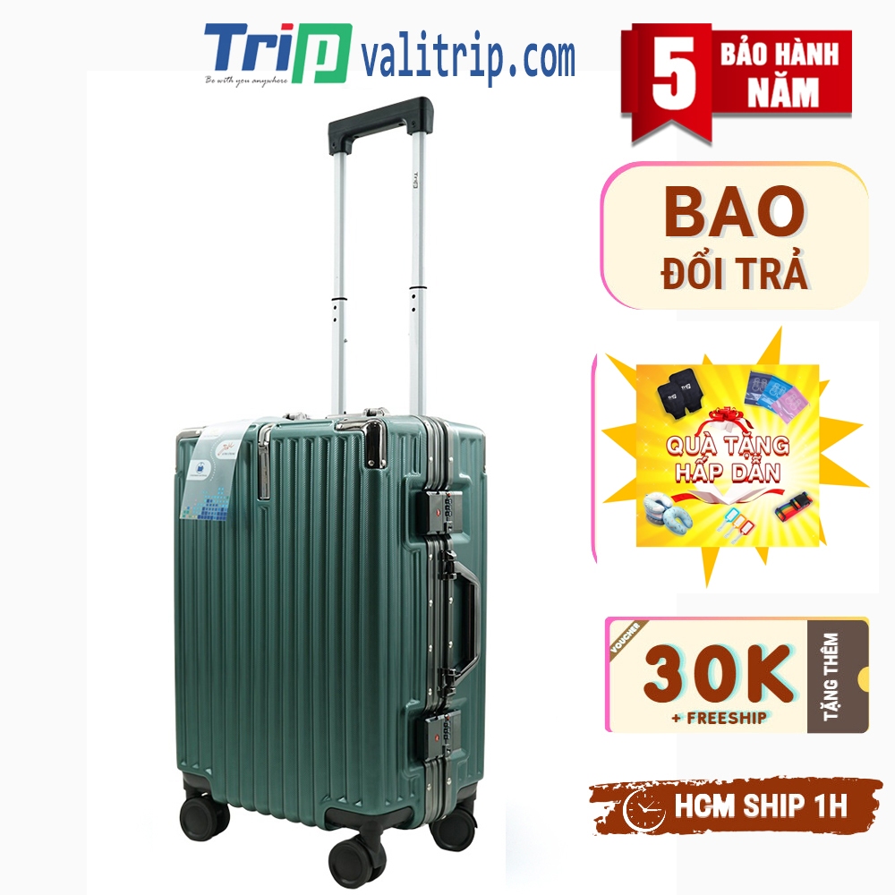 Vali khung nhôm nắp gập TRIP A91 size 20inch xách tay lên máy bay bảo hành 5 năm