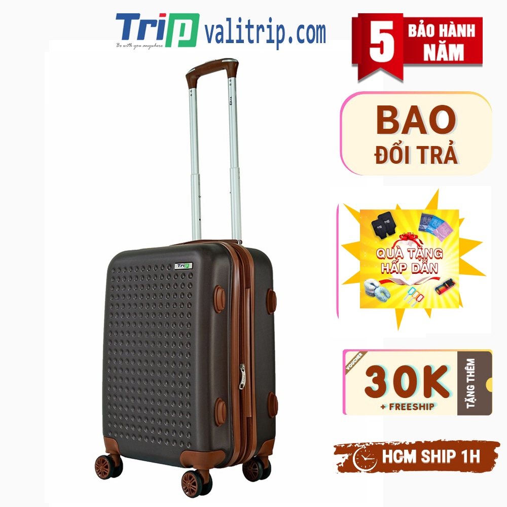 Vali nhựa TRIP P803A Size 20inch đựng 7kg hành lý xách tay lên canbin bảo hành 5 năm chính hãng