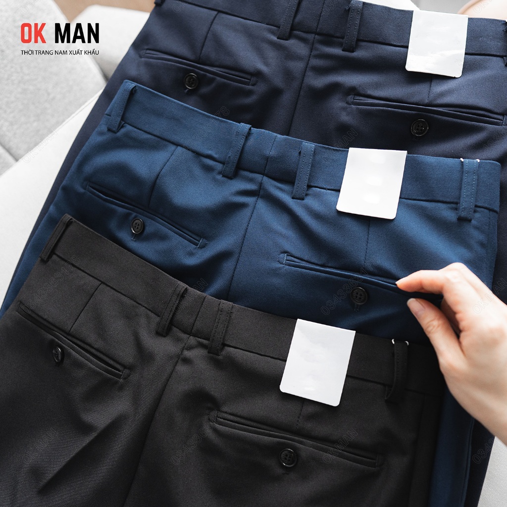Quần âu nam OKMAN form slimfit co giãn tốt