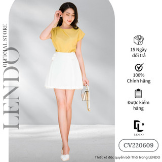 Chân Váy Công Sở LENDO Dáng Chữ A Ngắn Phối Ly Bèo Sườn CV220609