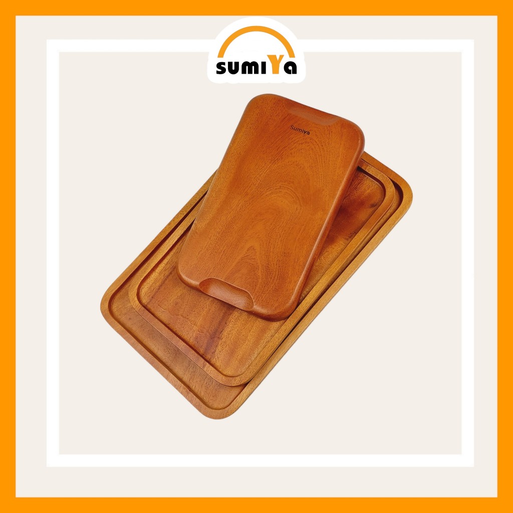 Khay gỗ hình chữ nhật, khay gỗ dùng để trà bánh, décor hoặc làm phụ kiện chụp ảnh
