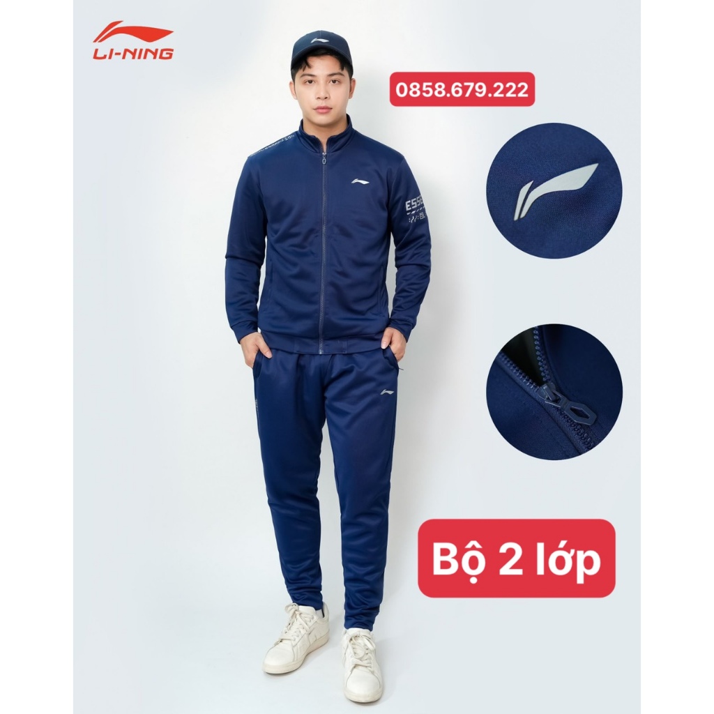 Bộ Thể Thao Nam Mùa Đông PLATMAN, Vải Poly Xuất Khẩu Có Khoá Kéo Dấu Khoá
