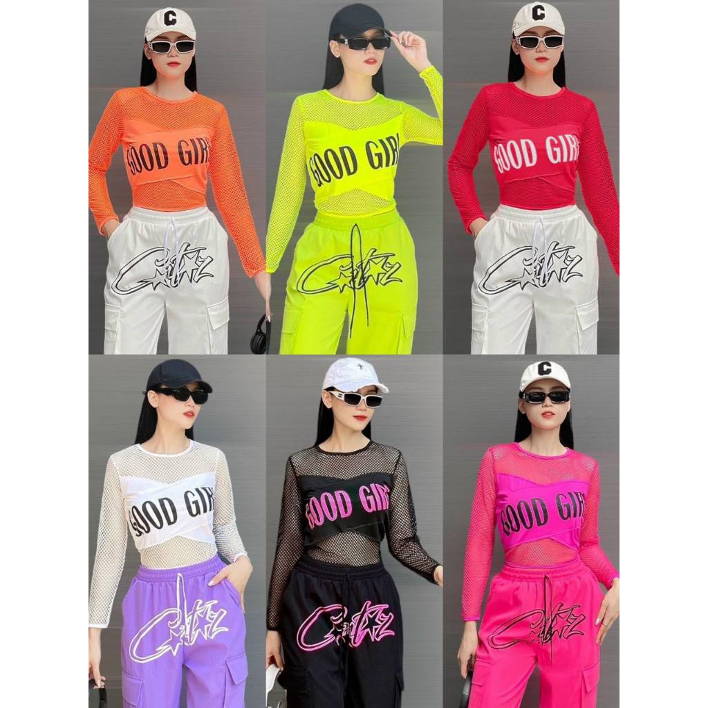 Aó dài tay nữ phối lưới