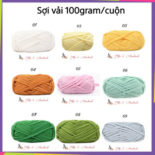 Sợi vải trơn TQ 100gr - Chuyên móc thảm, túi xách, giỏ