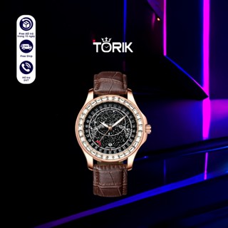 Đồng hồ nam chính hãng mặt thiên hà chạy pin dạ quang POEDAGAR P625 dây da kèm hộp