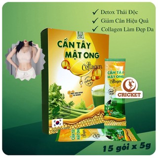 Bột Cần Tây Mật Ong Collagen 75g (15 gói x 5g) hỗ trợ giảm cân, detox thải độc, đẹp dáng sáng da