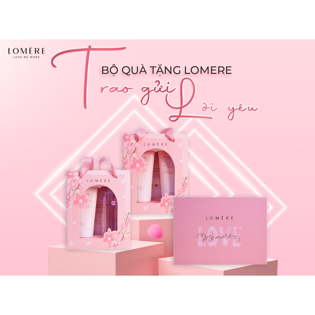 Bộ quà tặng chăm sóc da Lomere - dưỡng trắng, cấp ẩm, ngừa lão hóa - Hàn Quốc chính Hãng tặng kèm 2 mặt nạ