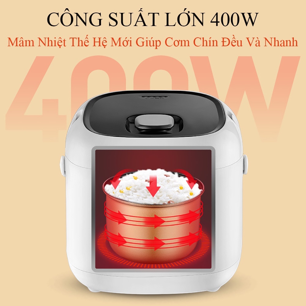 Nồi cơm điện đa năng MeLing, nồi cơm mini 2L dùng nấu cơm, nấu cháo, nấu súp, hầm và hấp đồ ăn. Bảo hành 2 năm.