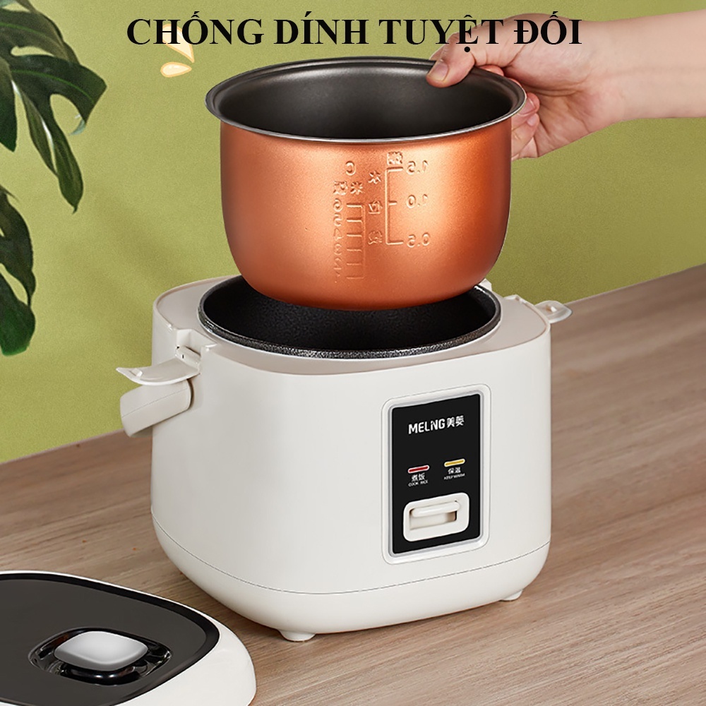 Nồi cơm điện đa năng MeLing, nồi cơm mini 2L dùng nấu cơm, nấu cháo, nấu súp, hầm và hấp đồ ăn. Bảo hành 2 năm.