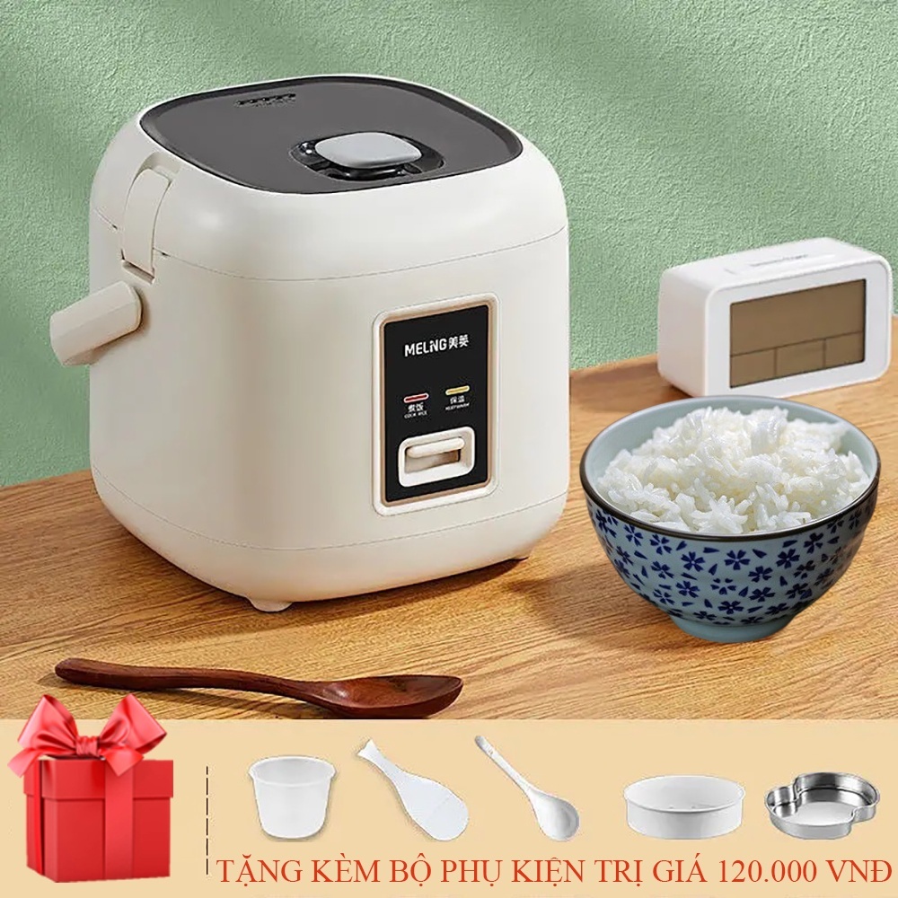 Nồi cơm điện đa năng MeLing, nồi cơm mini 2L dùng nấu cơm, nấu cháo, nấu súp, hầm và hấp đồ ăn. Bảo hành 2 năm.