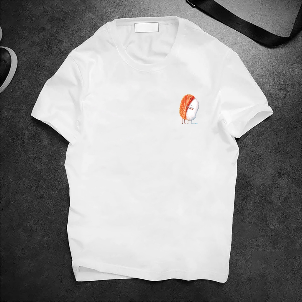 Áo thun Sushi Hug, Áo Phông Cotton Co Dãn 2 Chiều Unisex Thoáng Mát cho nam nữ cực CHẤT