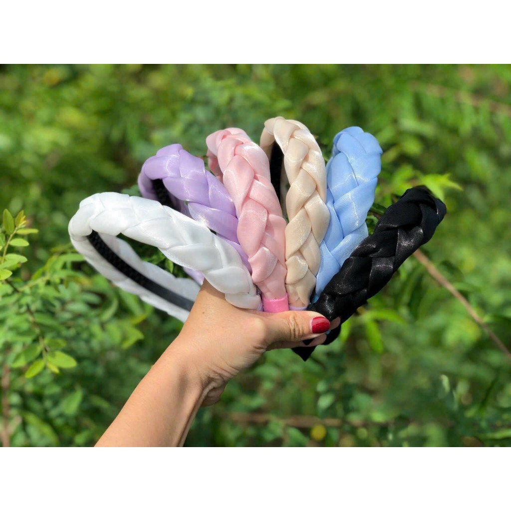 ⭐Băng đô⭐ Băng đô cài tóc dễ thương thắt rết phi lụa đính cườm