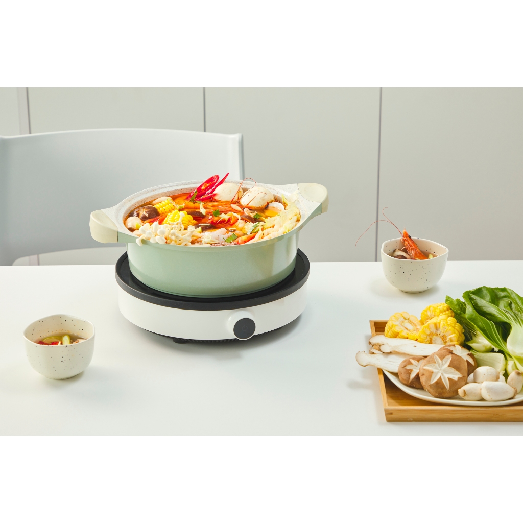 Nồi vân đá Omi Simple 24cm (thân thấp) - 28cm (thân cao) - Chất liệu nhôm đúc nguyên khối cao cấp