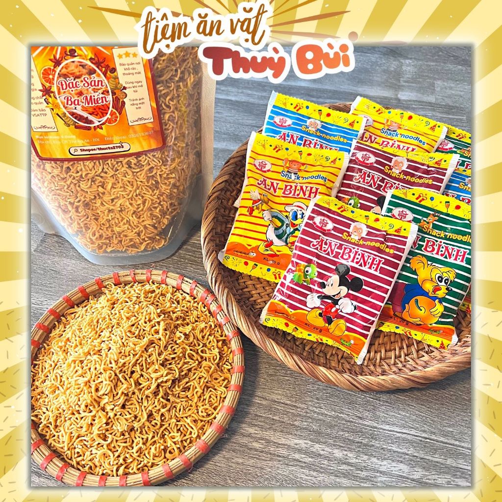 500G Mì Tôm Trẻ Em An Binh, Mì Trẻ Em An Binh Ăn Liền Đậm Đà, đồ ăn vặt tuổi thơ đồ 1k