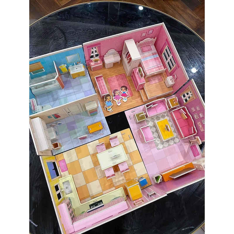 Set đồ chơi láp ráp gồm 4 phòng cho bé