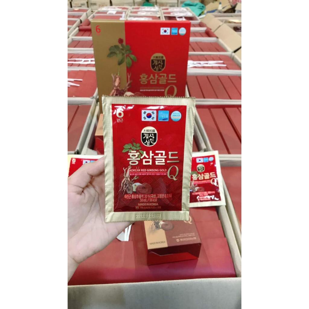 Nước Hồng Sâm Linh Chi Nhung Hươu Q Gold Hàn Quốc Hộp 30 gói x 50 ml