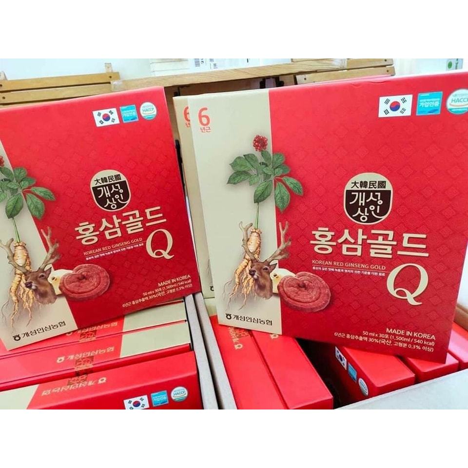 Nước Hồng Sâm Linh Chi Nhung Hươu Q Gold Hàn Quốc Hộp 30 gói x 50 ml