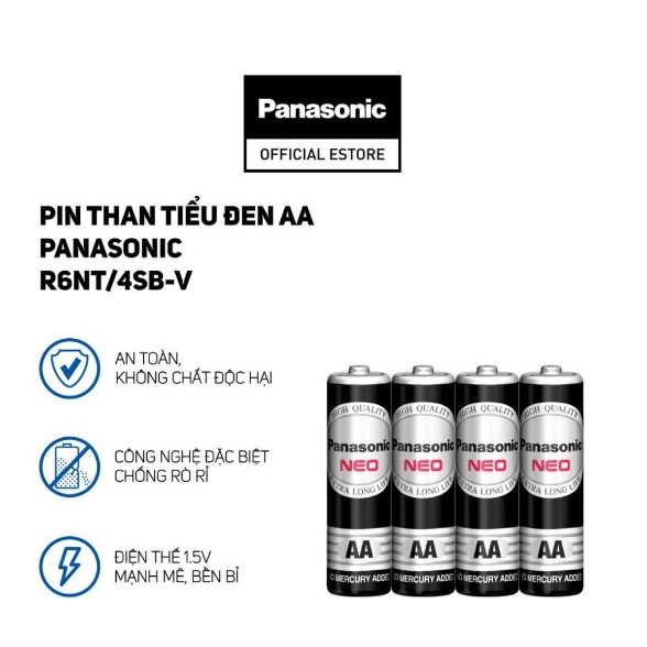 Hộp 40 viên pin than Panasonic AA NEO R6NT/4SB 1 Hộp 10 vĩ