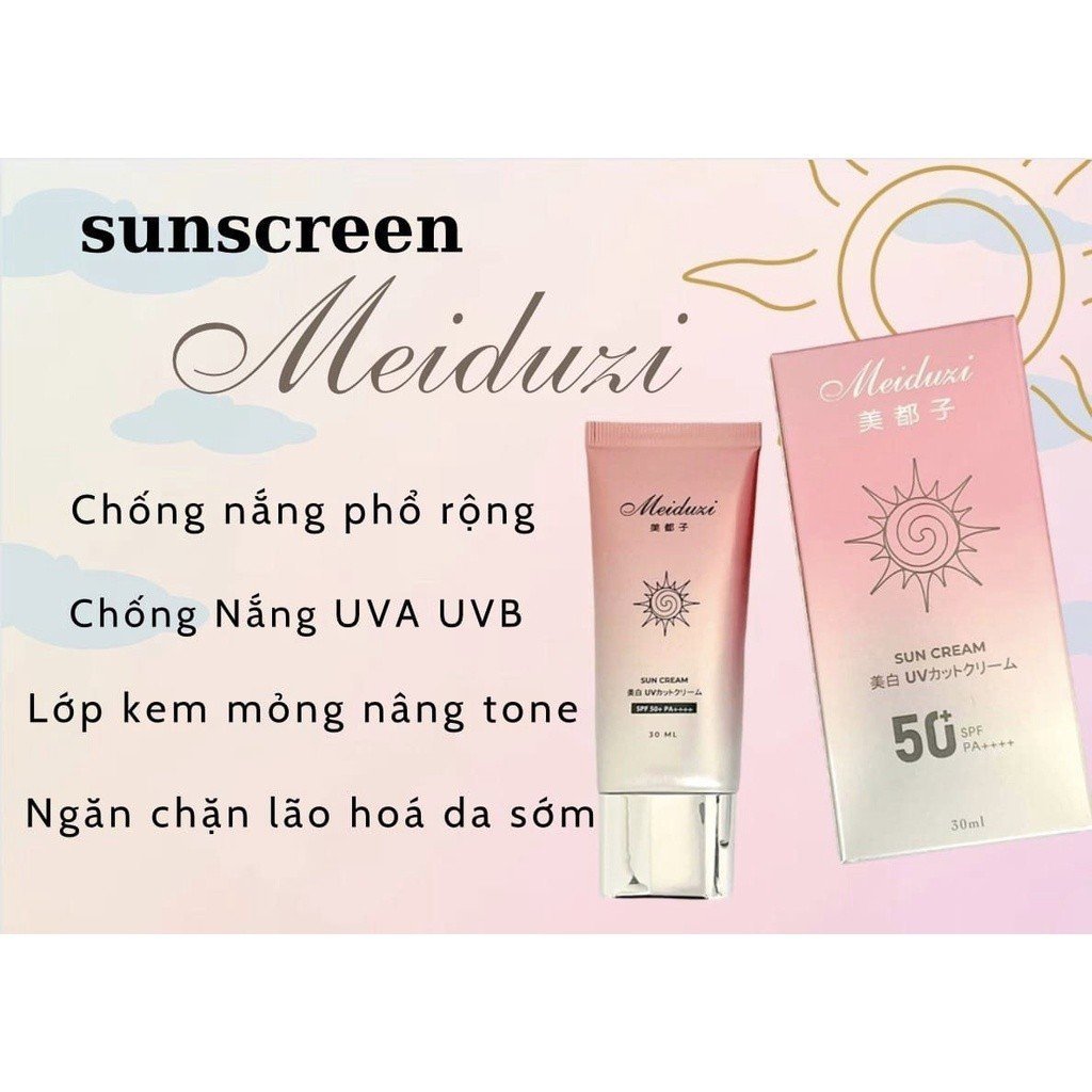 Kem Chống Nắng nâng tone Nhật Bản Meiduzi bảo vệ da chống UVB UVA SPF50 30ml