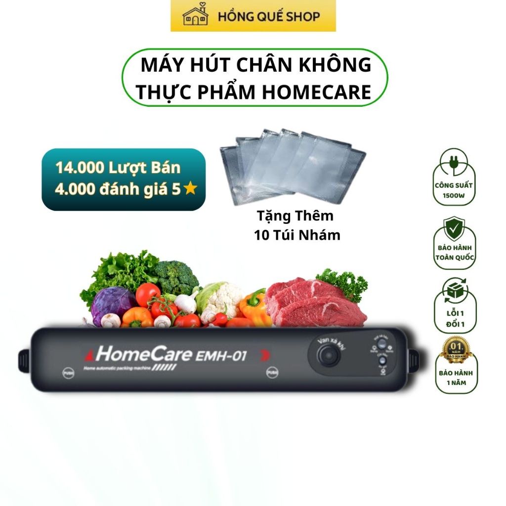 Máy Hút Chân Không Thực Phẩm Kèm Hàn Miệng Túi Vacuum Sealer ( Tặng 10 Túi