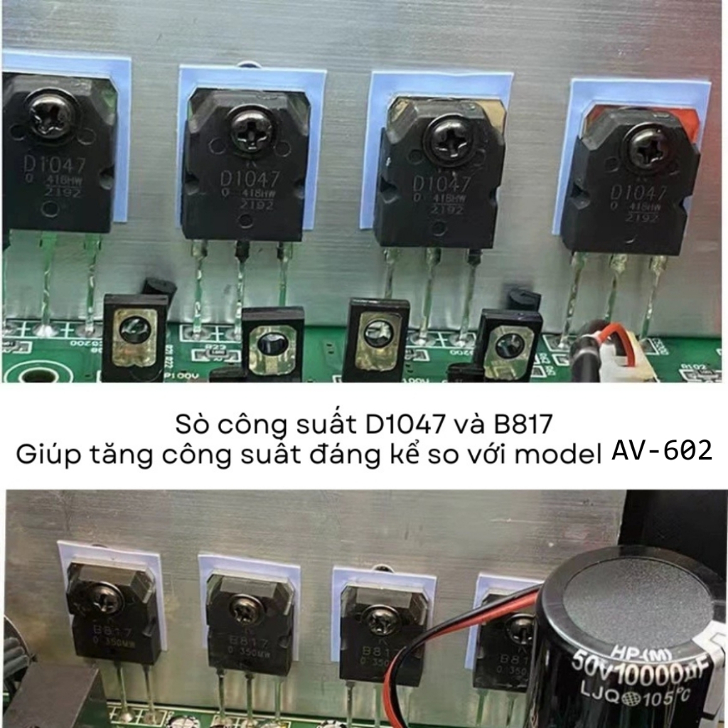 Amply Karaoke Bluetooth Sunbuck AV-602 Công Suất 1200W, Thiết Kế Sang Trọng, Kiểu Dáng Hiện Đại Phù Hợp Với Gia Đình