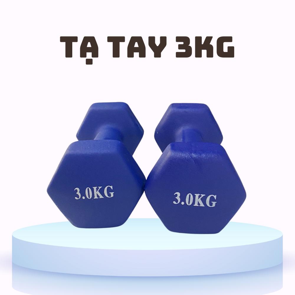 Tạ tay nam nữ lõi gang đặc bọc cao su tập gym yoga chống trơn trượt, xước vỡ sàn 1kg - 2kg