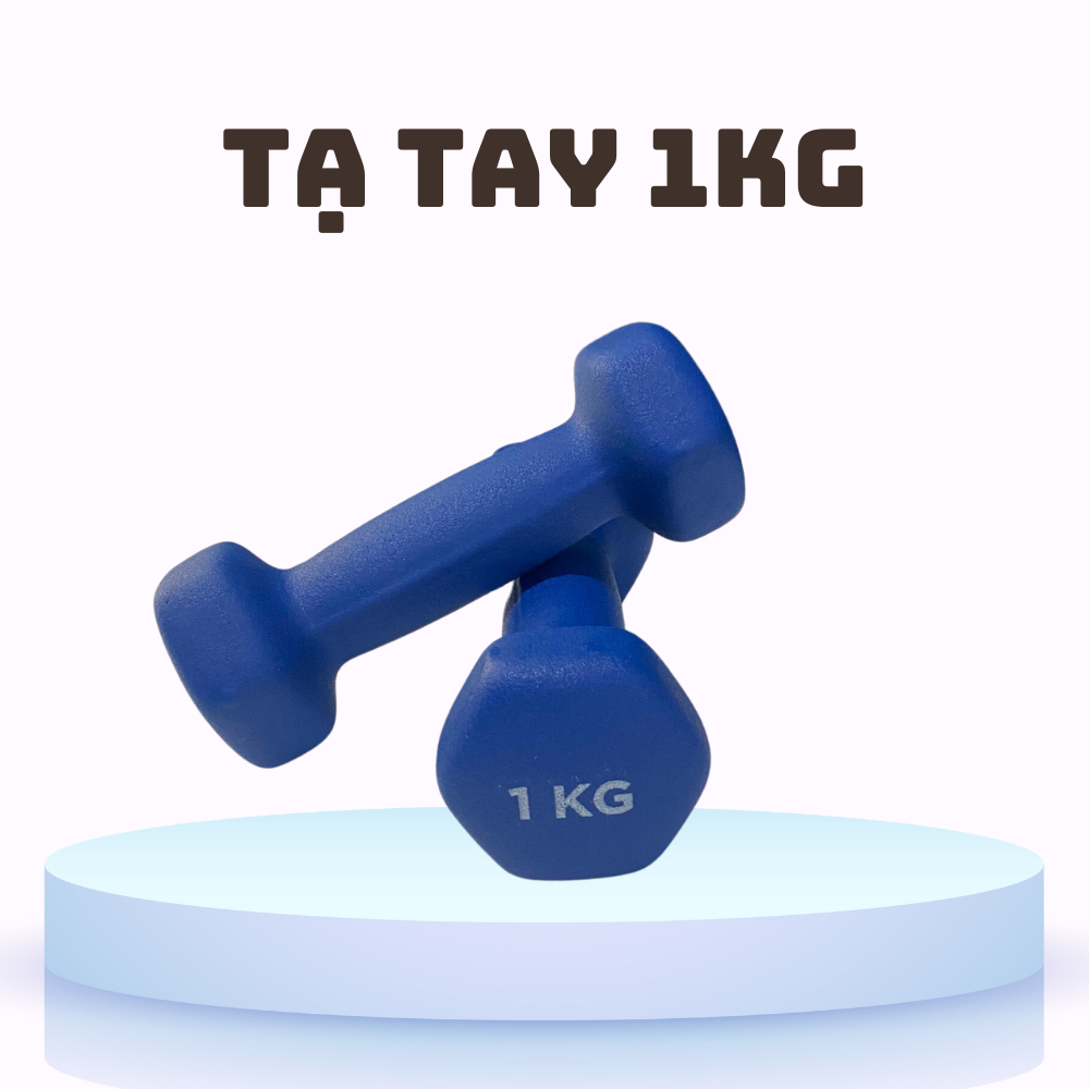 Tạ tay nam nữ lõi gang đặc bọc cao su tập gym yoga chống trơn trượt, xước vỡ sàn 1kg - 2kg