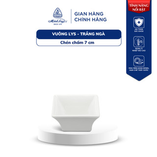 Chén Chấm Vuông Sứ Minh Long - Trắng Ngà - 7 cm