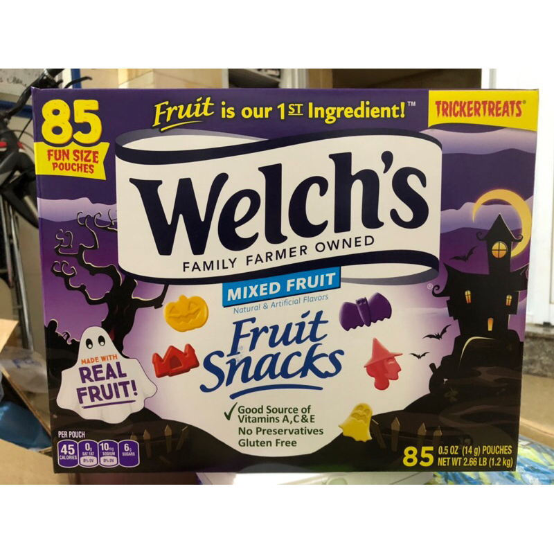 Kẹo dẻo vị trái cây Welch’S Fruit Snacks  85 gói - Mỹ ( Mẫu HALLOWEEN )