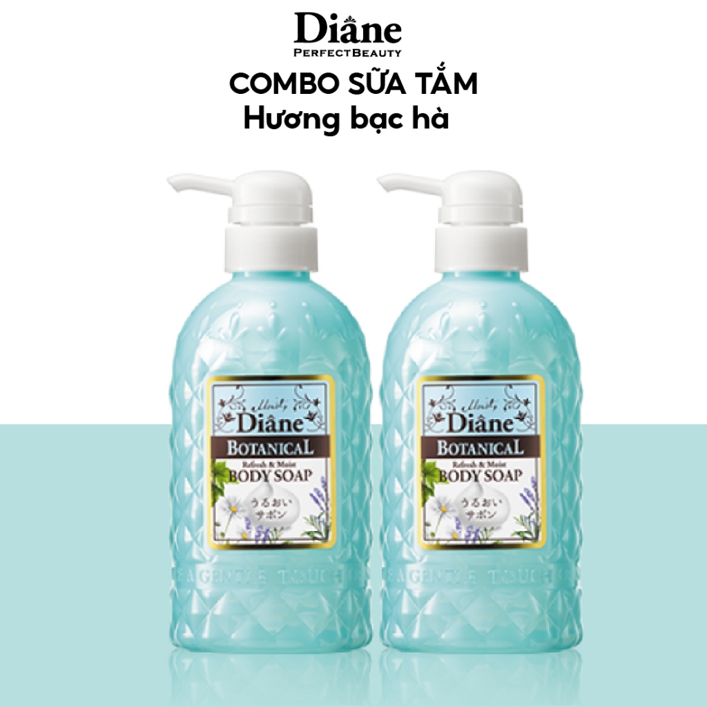 Combo 2 sữa tắm Moist Diane Botanical Refresh & Moist (hương bạc hà) - 500ml