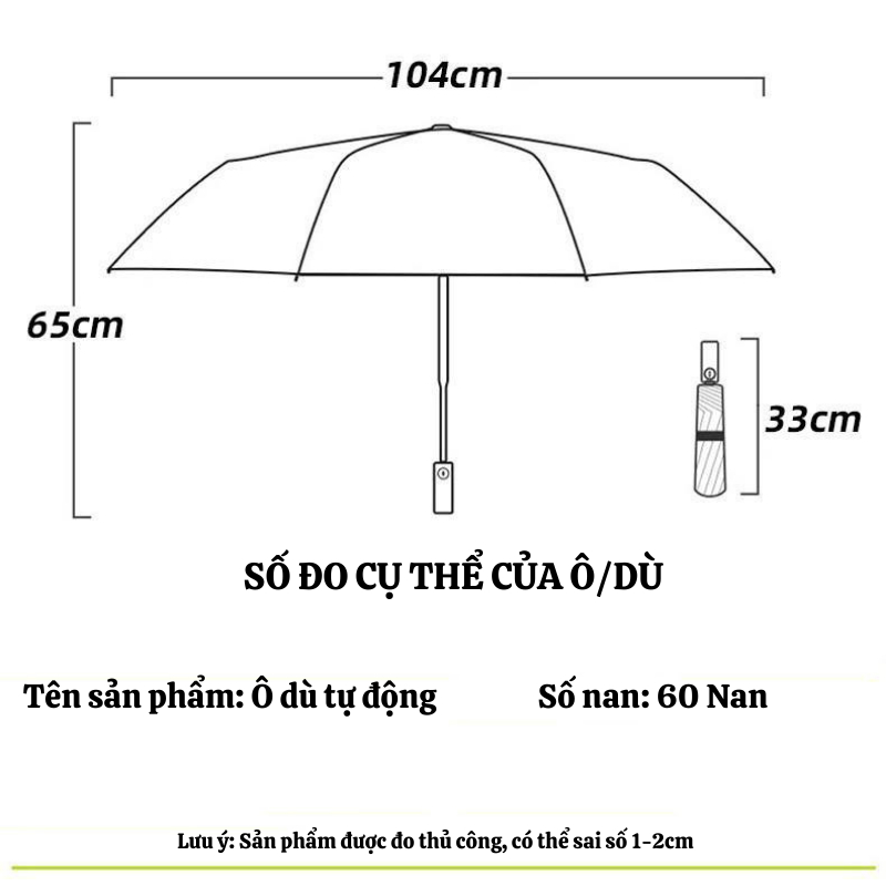 Ô Dù NAMIKO Dù Che Mưa Tự Động Đóng Mở 60 Nan Thép Chống Gỉ Cao Cấp