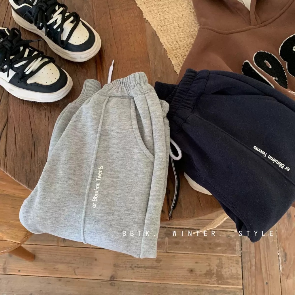 Quần nỉ dài thu đông cho bé trai EMBES KIDS, quần dài trẻ em 11kg đến 31kg