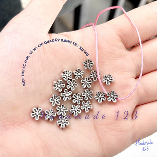 10 mặt xỏ hình hoa 5 cánh xi bạc