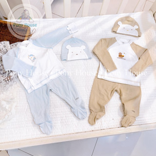 Bộ Quần Áo Sơ Sinh Nous Dài Tay Liền Tất Kèm Mũ Cho Bé Sơ Sinh/Newborn/NB