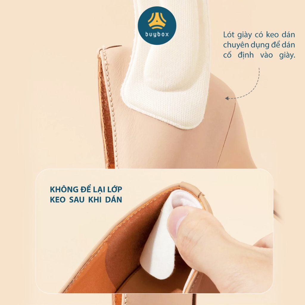 Miếng lót gót giày buybox êm chân 4D chống trầy, chống trượt danh cho nam và nữ - BBPK53