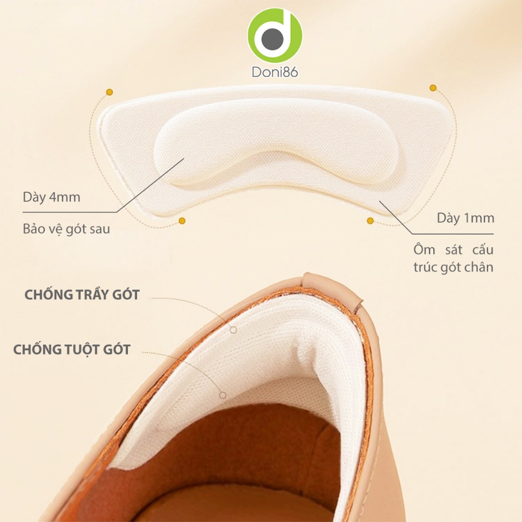 MIÊNG LÓT GÓT GIÀY ÊM CHÂN 4D CHỐNG TRẦY, CHỐNG TRƯỢT DÀNH CHO NAM VÀ NỮ - DONI86 - PK53
