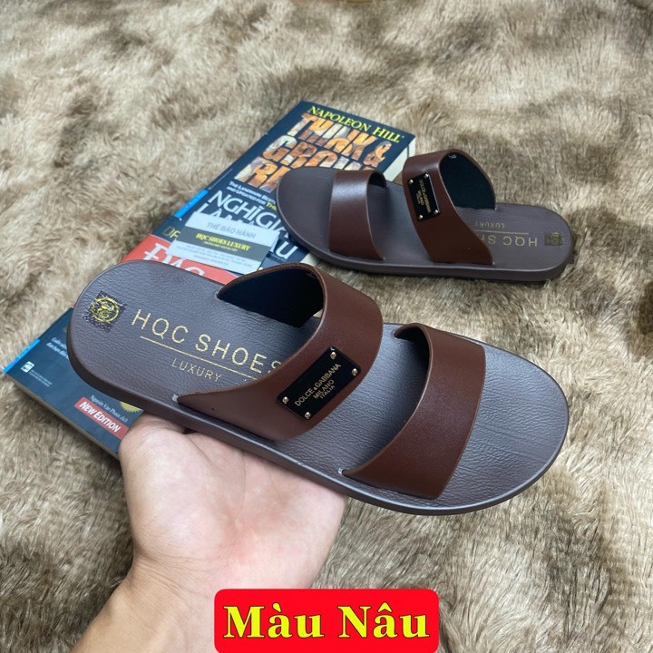 Dép quai hậu nam đế massage êm ái da bò nhập khẩu bảo hành 12 tháng HQ865