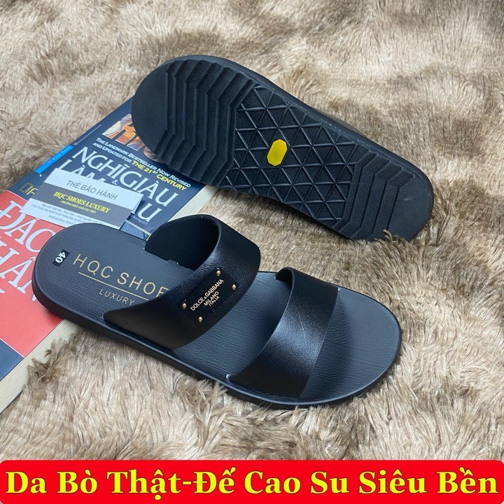 Dép quai hậu nam đế massage êm ái da bò nhập khẩu bảo hành 12 tháng HQ865