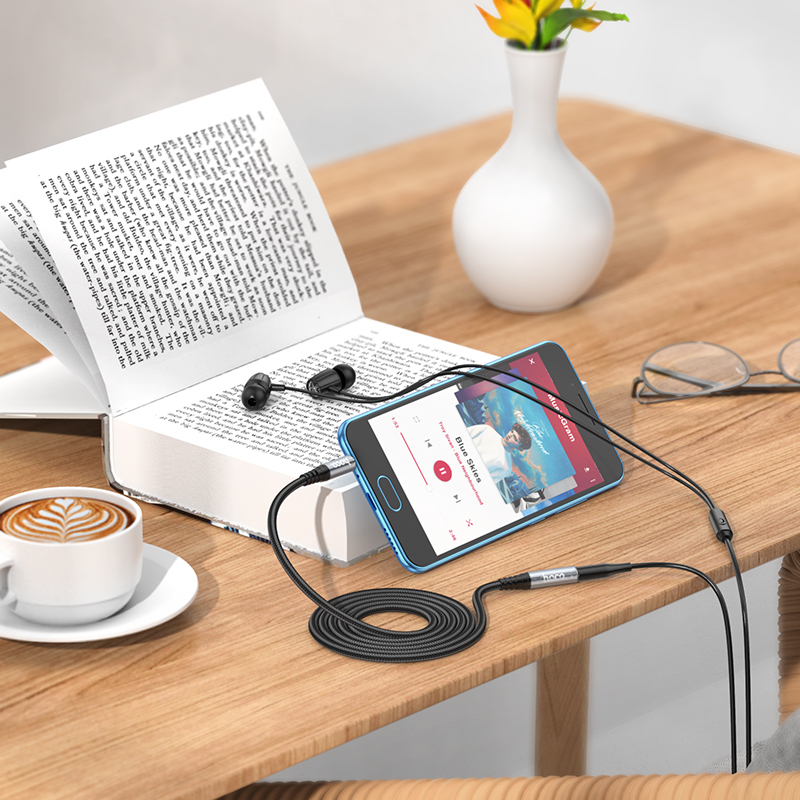 Dây nối dài cổng 3.5mm aux Hoco cáp dài 1m 2m dùng cho Tai Nghe loa jack 3.5 mm