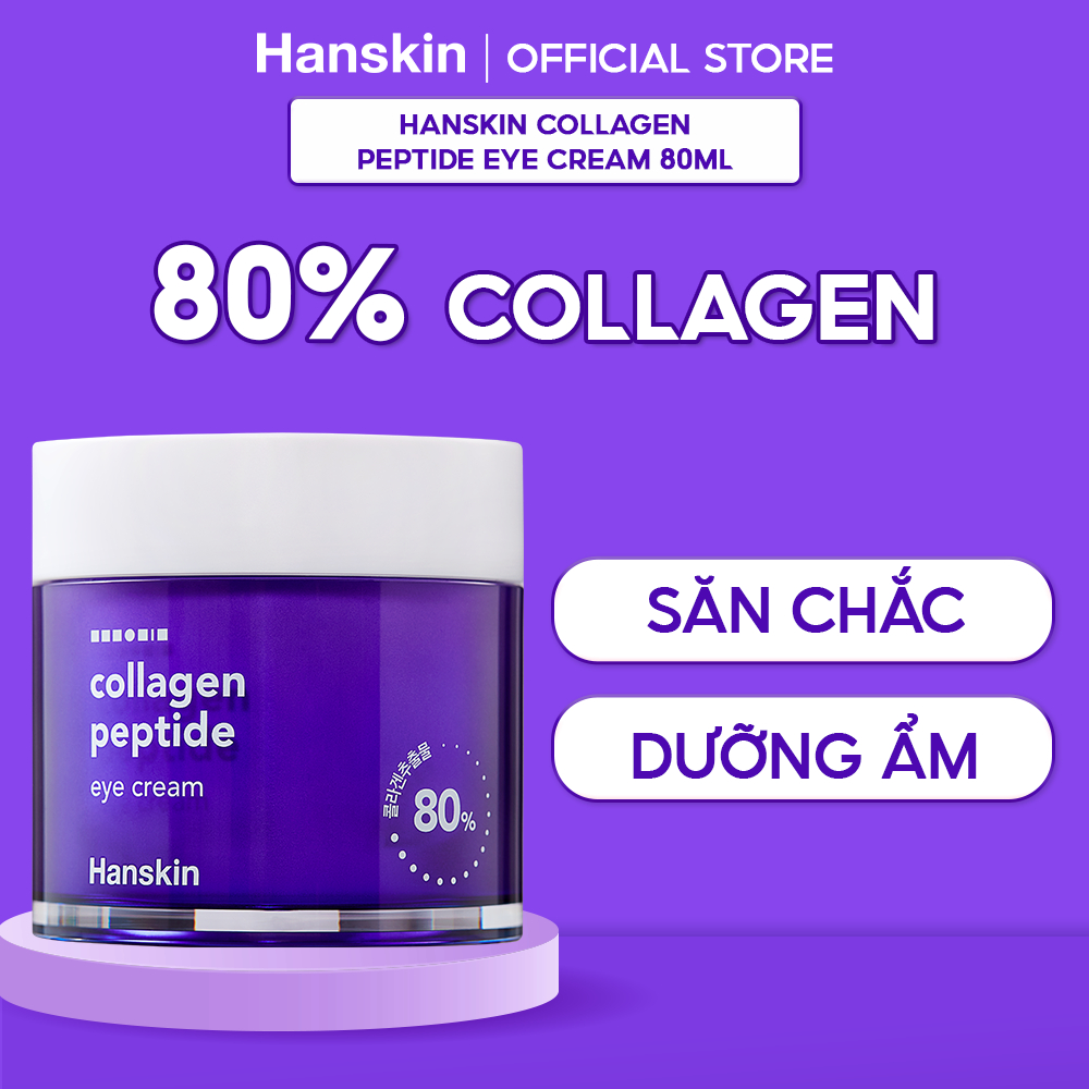 [Mã BMLTB35 giảm đến 35K đơn 99K] Kem Dưỡng Da Mắt,Tăng Cường Đàn Hồi HANSKIN COLLAGEN PEPTIDE EYE CREAM 80ml