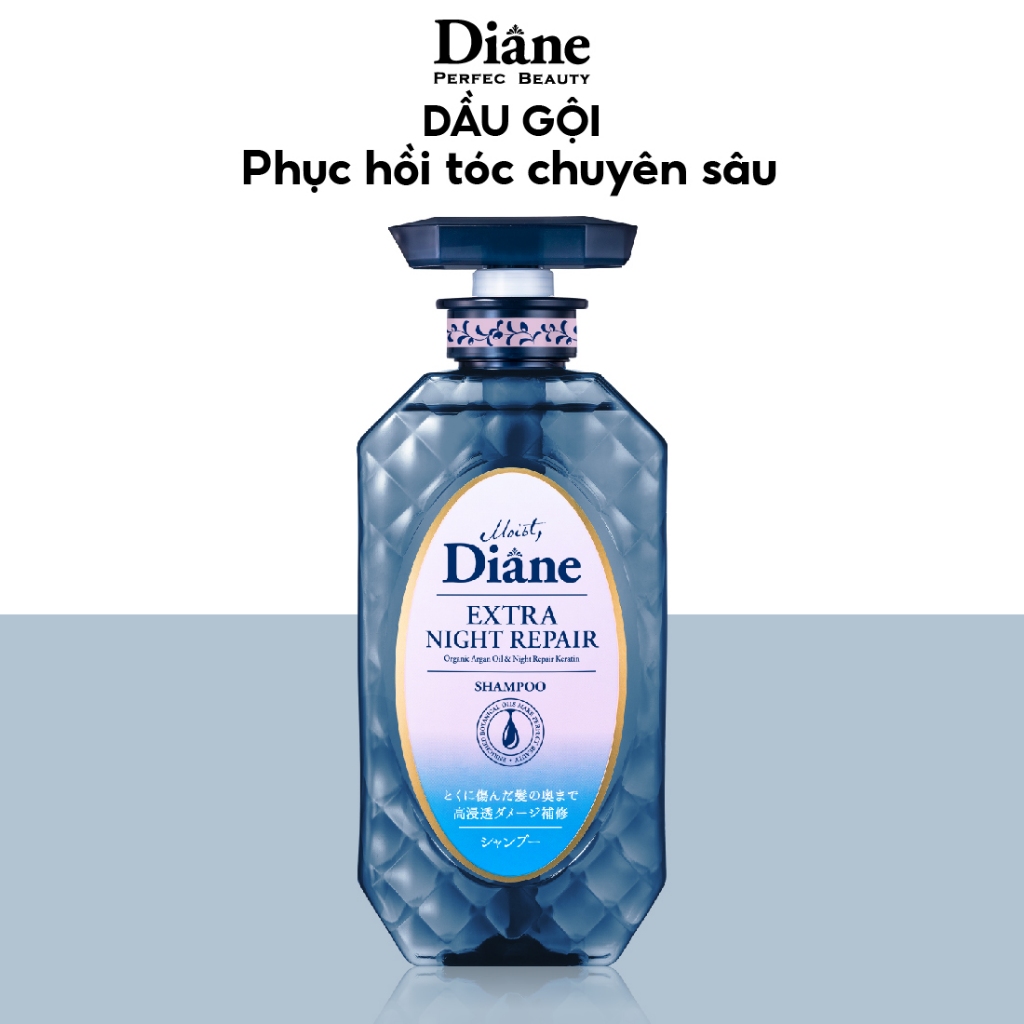 Dầu gội phục hồi chuyên sâu tóc hư tổn Moist Diane Extra Night Repair 450ml