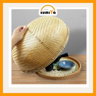 Lồng bàn tre cao cấp, lồng bàn mây tre dùng đậy thức ăn, hạn chế bụi, trang trí