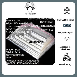 1kg túi bóng kính opp dán miệng size bé và nhỡ dưới 18cm ( link size to hơn khách tìm trong shop nhé ạ) tientienshop